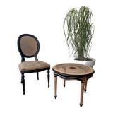 Table basse ronde cannée