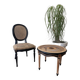 Round cane coffee table