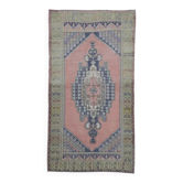 Tapis couloir en laine turc Oushak vintage fait main 130x238
