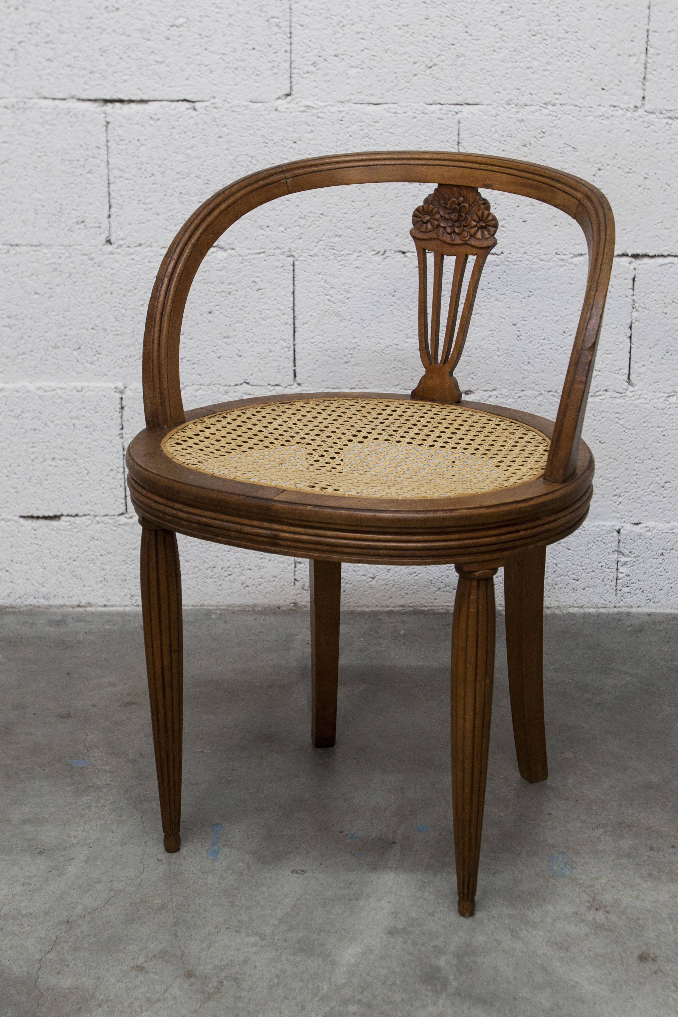 Vintage Louis XVI style chair – Cane seat, lyre-shaped back