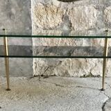 Rectangular coffee table with double glass tops - Modernist design 1960