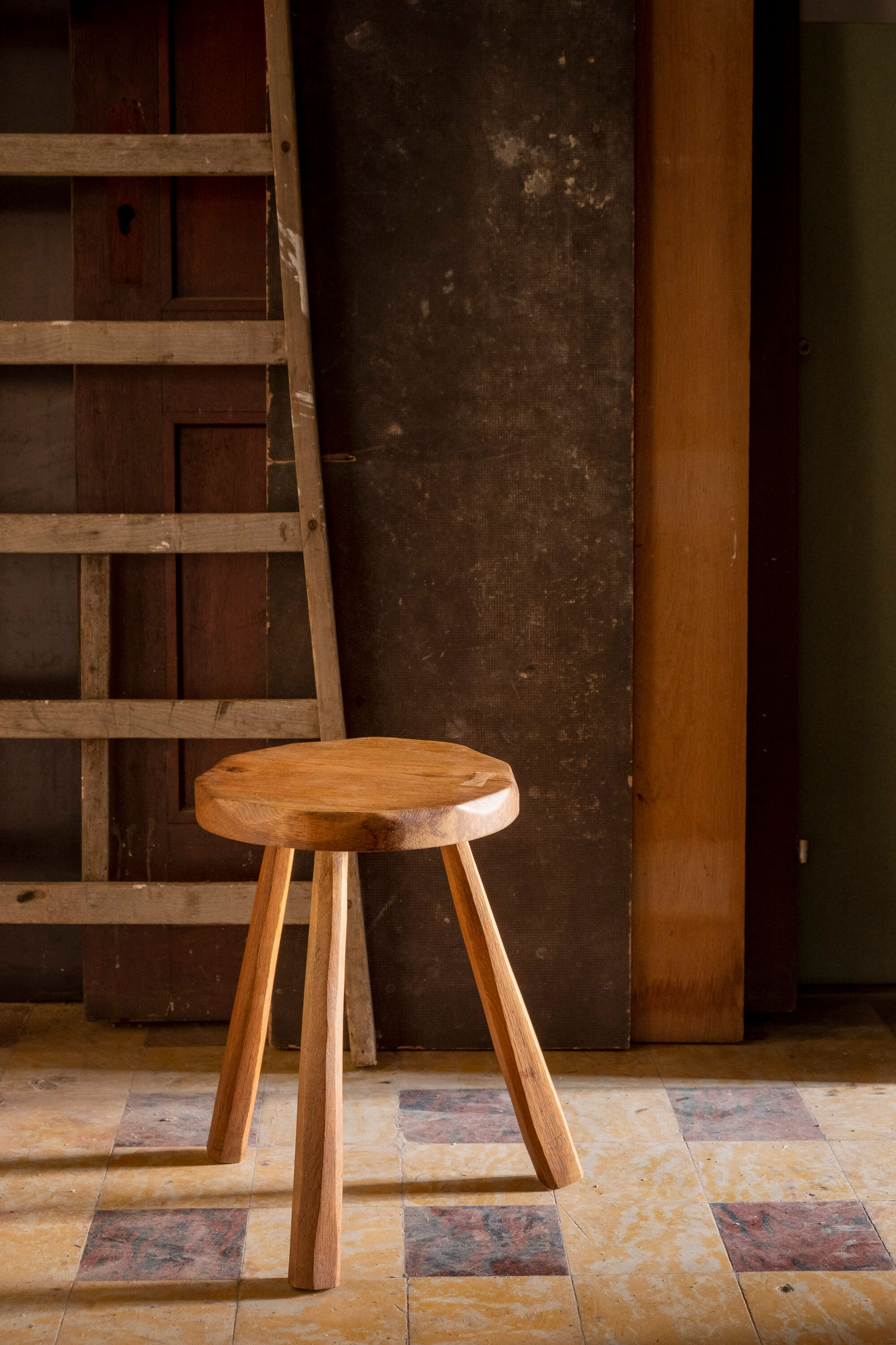 Vintage Stool in Oak