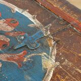 Coffre de mariage d'art populaire, daté de 1718