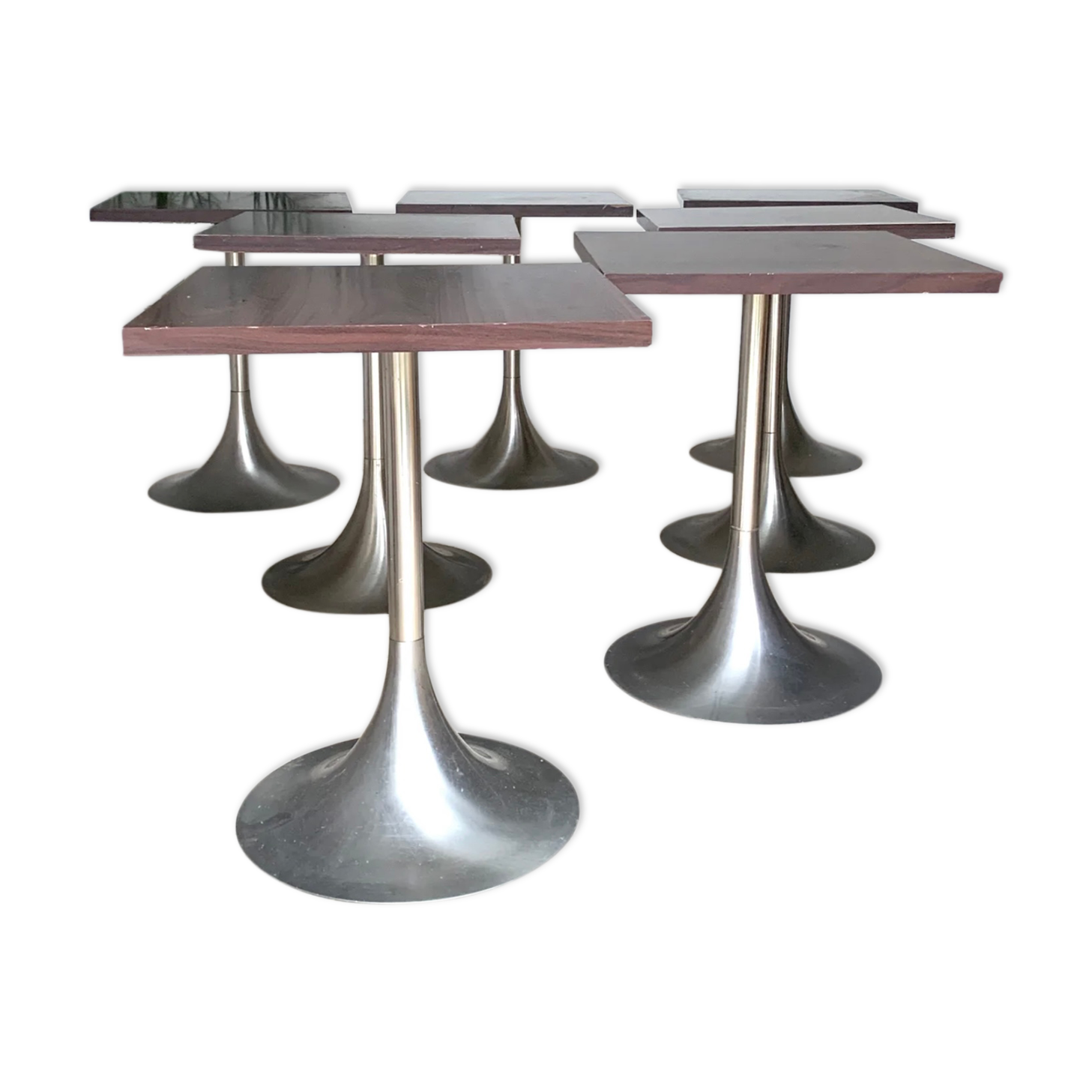 Lot of 6 tables bistros foot tulips