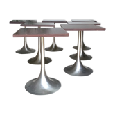 Lot de 6 tables bistrots pied tulipes