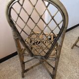 Série de 4 chaises en rotin vintage