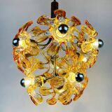 Mid-Century Murano Amber Chandelier by Mazzega, Italy, 1970s