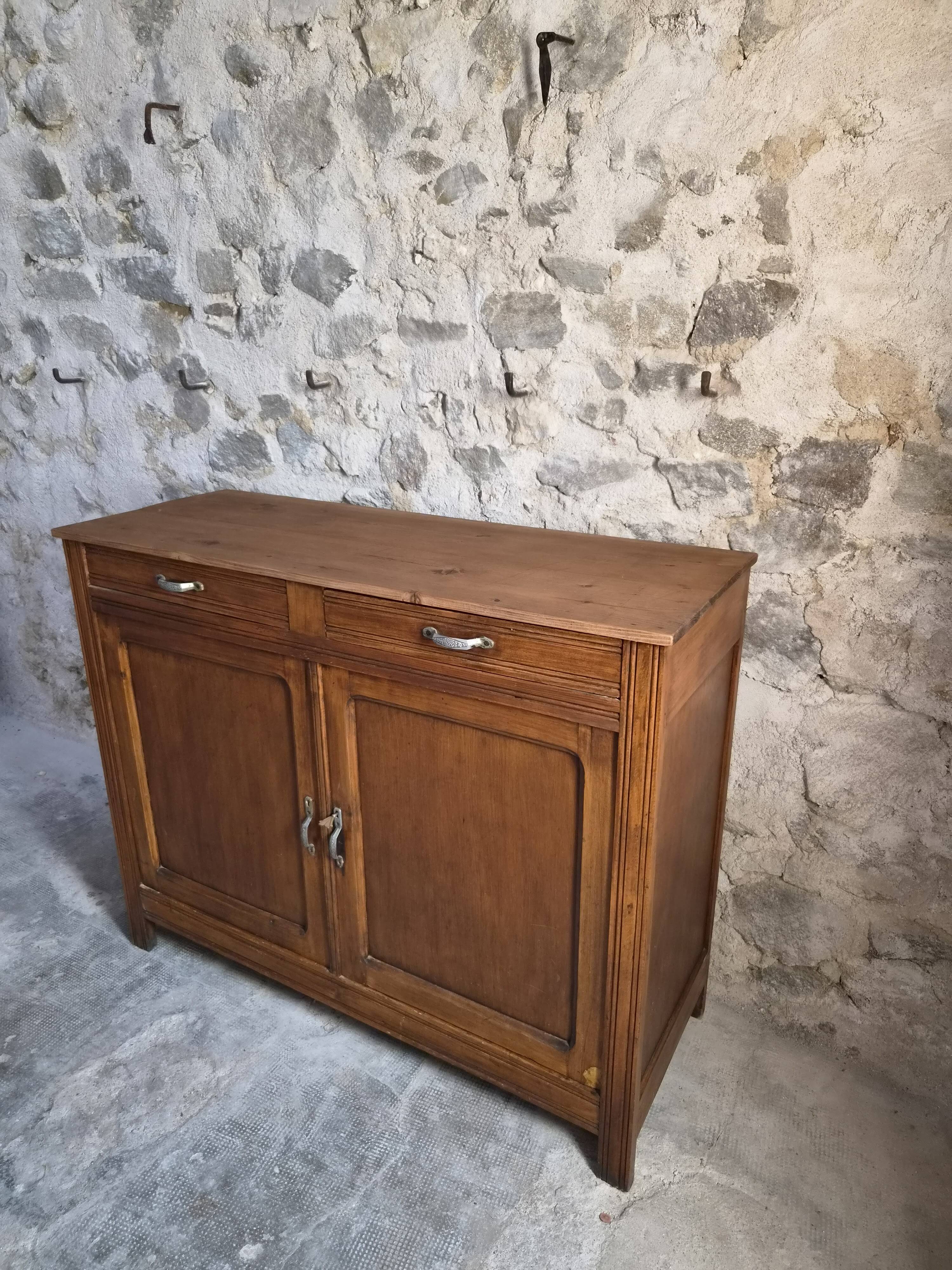 French country buffet, rustic kitchen furniture, wooden buffet, circa 1930–1950.