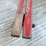 1950s oak bench with red patina, 2m