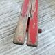 1950s oak bench with red patina, 2m