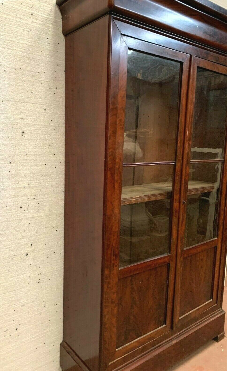 Louis Philippe vintage window in mahogany two 19th century glass doors