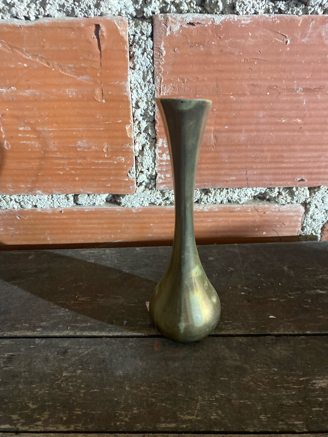 Vintage Gold Metal MCM Bud Soliflore Vase