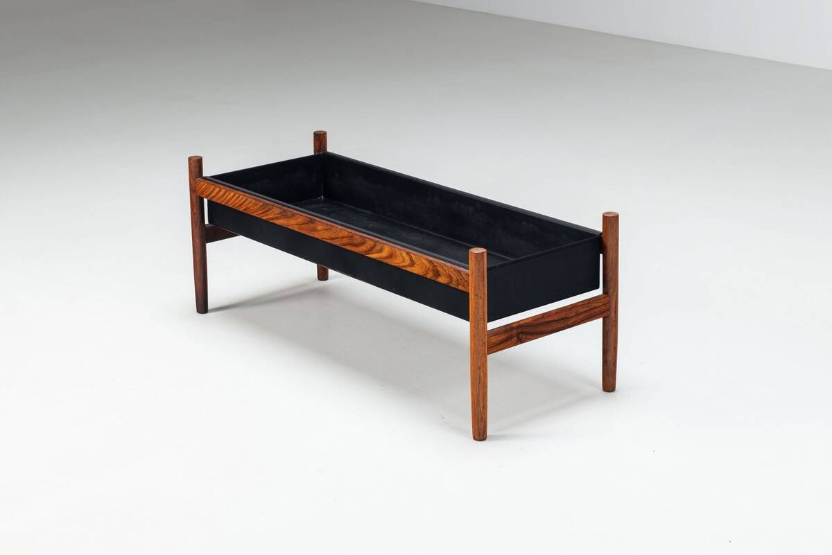 Hugo Frandsen large planter in rosewood Spottrup Denmark 1960