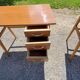 50s feet compass desk in blond beech and formica 3 drawers