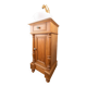 Small antique oak washstand with turned columns and white marble – Henri II style / late 19th century