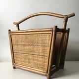 Porte revue en rotin des années 60