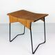 Tabouret vintage rotin et métal 1950