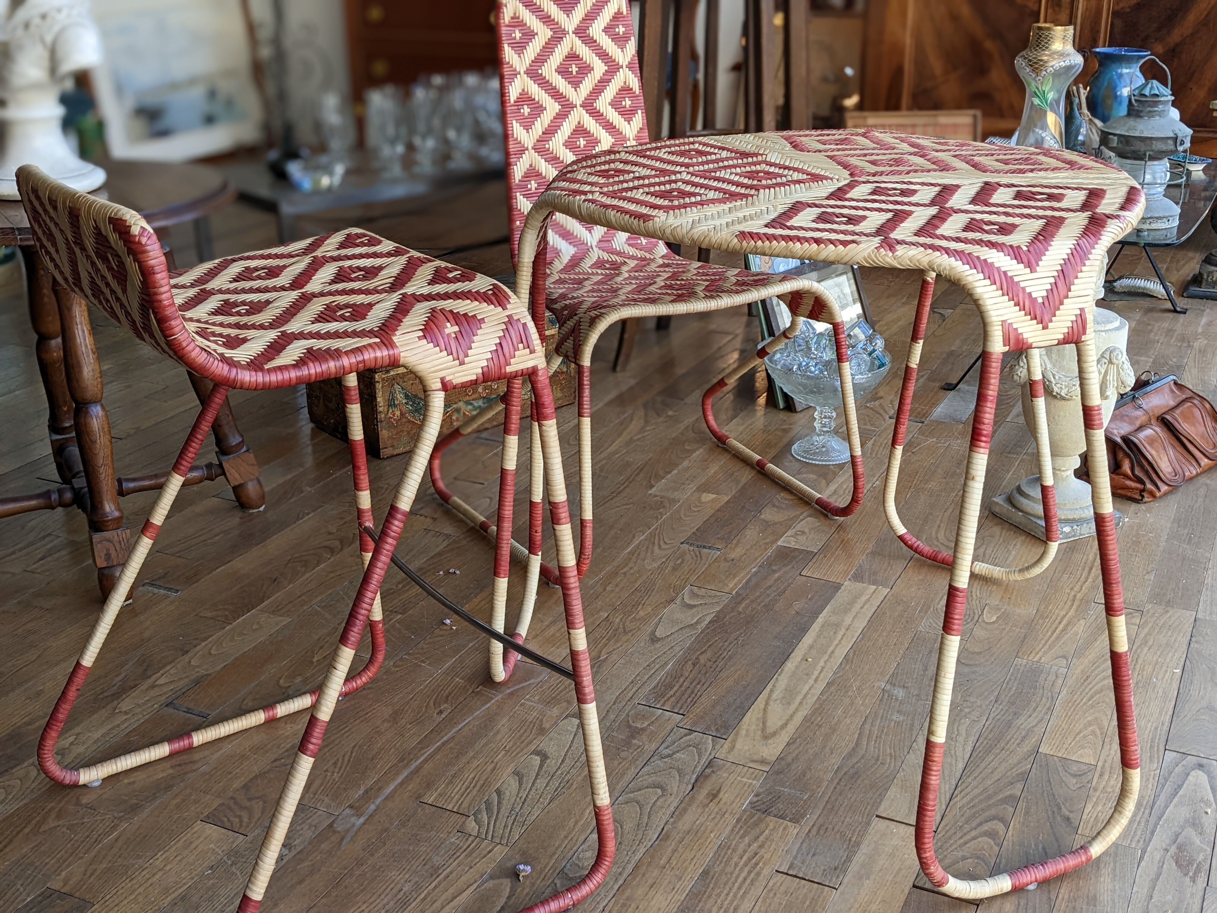 Rattan table model Flo by Patricia Urquiola