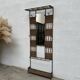 Pair of rattan and metal lockers