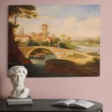 Great landscape painting with figures from the 20th century