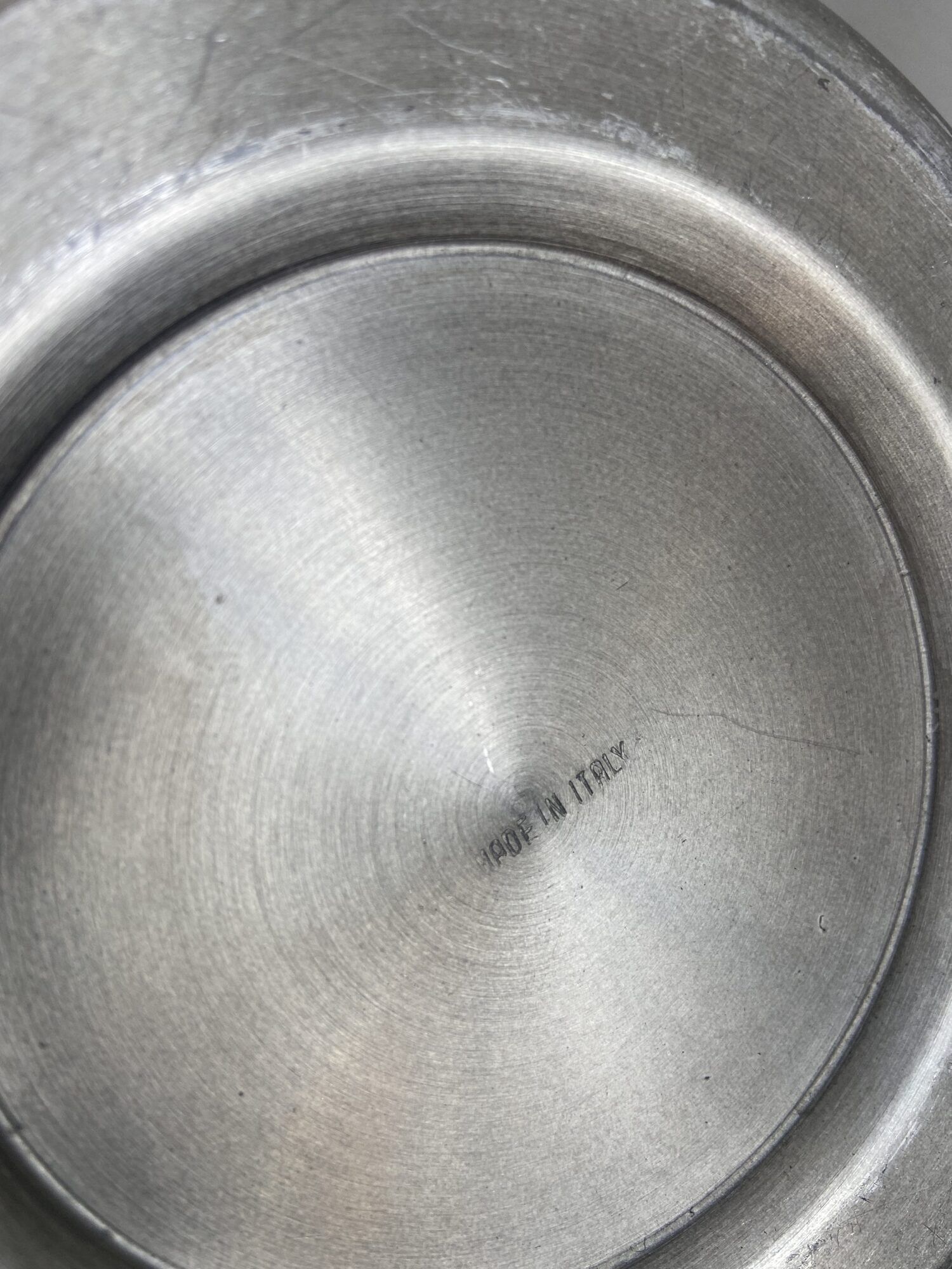 PEAR IN ALUMINUM BRUSH ICE BUCKET MADE IN ITALY AROUND 1970