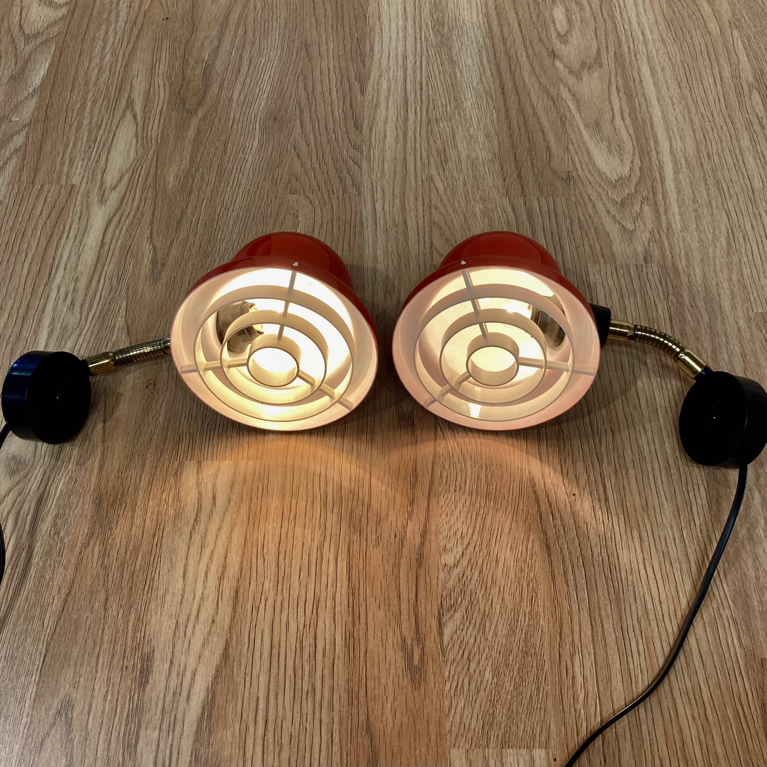 Pair of modular wall lights Scandinavian design 1950.