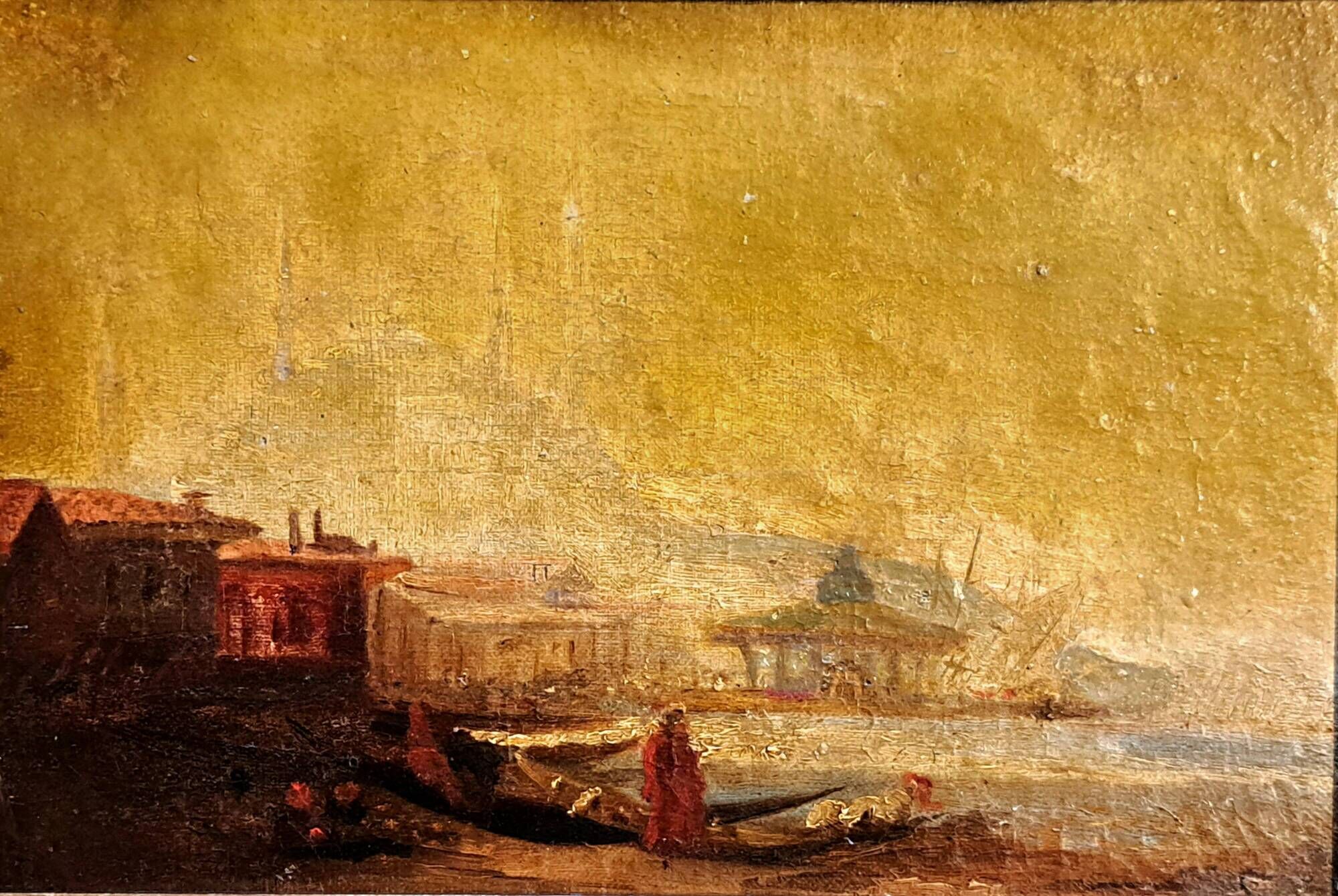 Paire de tableaux impressionnistes, HST Marine orientaliste XIXème siècle