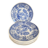 6 flat plates in porcelain by Villeroy and Boch, blue, Burgenland
