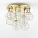 Mid-Century Murano Glass & Brass Flush Mount/Ceiling Light from Doria Leuchten, Germany, 1960s