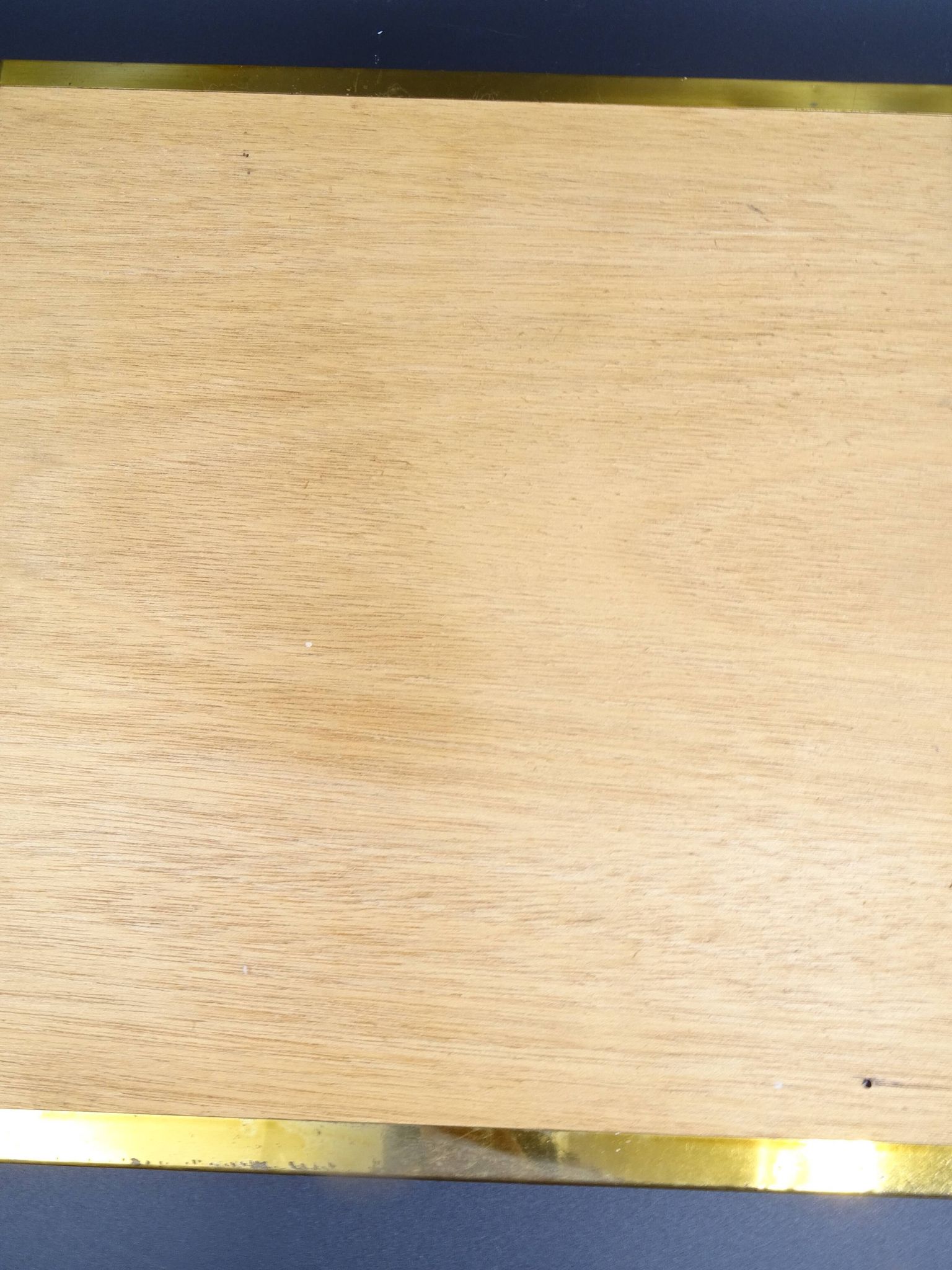 Plateau en bois métal et miroir vers 1950