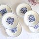 Set of 6 Badonviller flat plates, vintage French, authentic, rare, countryside