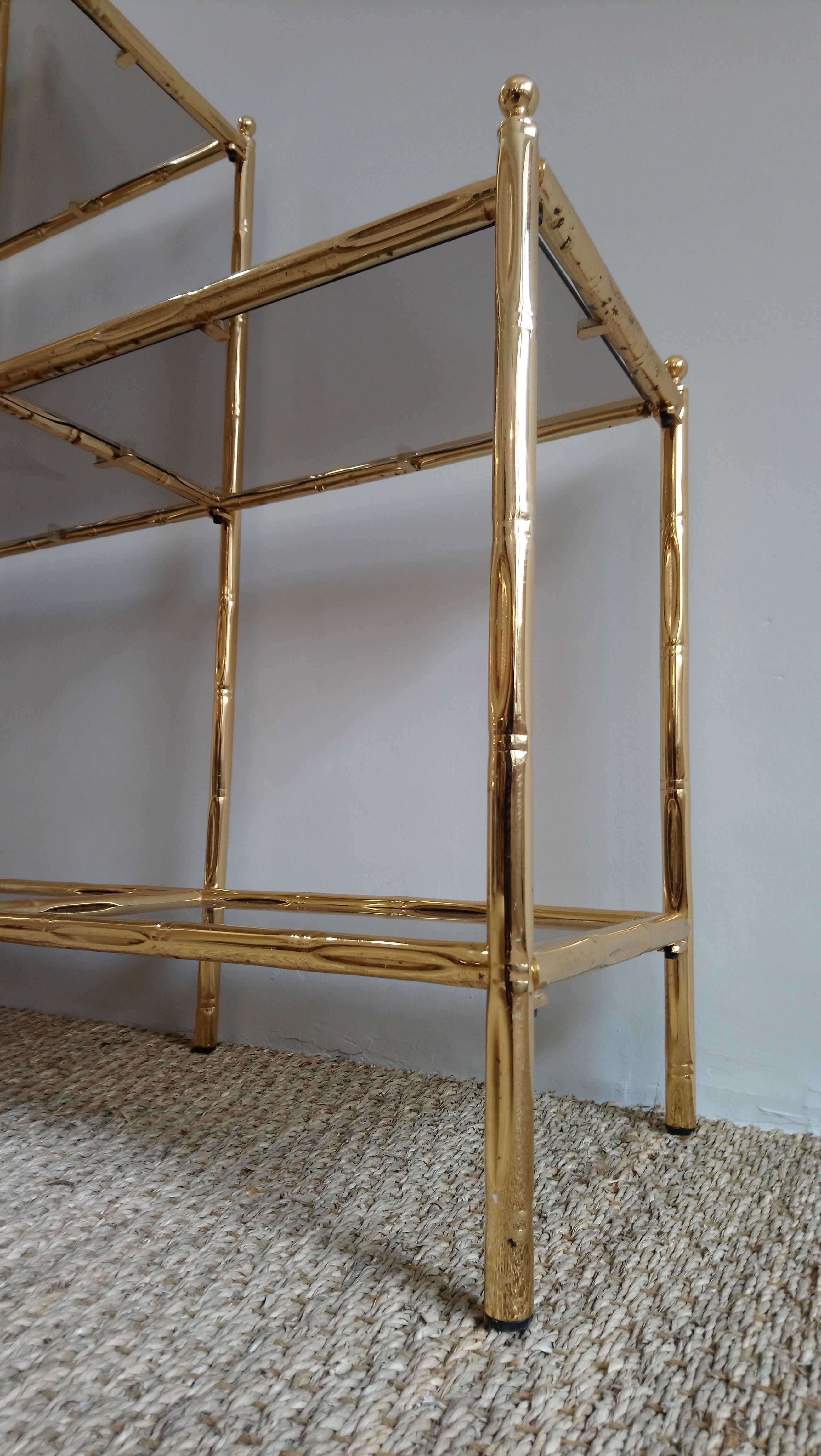 Shelf "false bamboo" 80 years gold metal