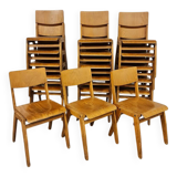 Vintage Set of 18 Stackable Dining Chairs