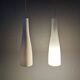 Hanging lamps in handmade/mouth-blown white Murano glass, Italy 1990s