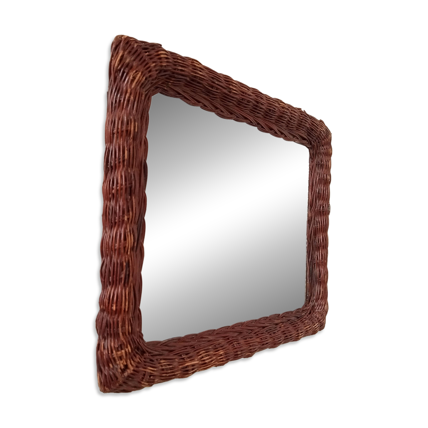 Vintage wicker mirror