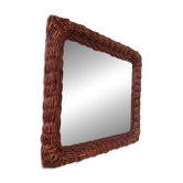 Miroir vintage en osier