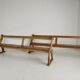 Victorian pitch pine school benches – circa 1900, England