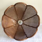 Suspension fleur rotin