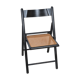Folding chair seated in cannage