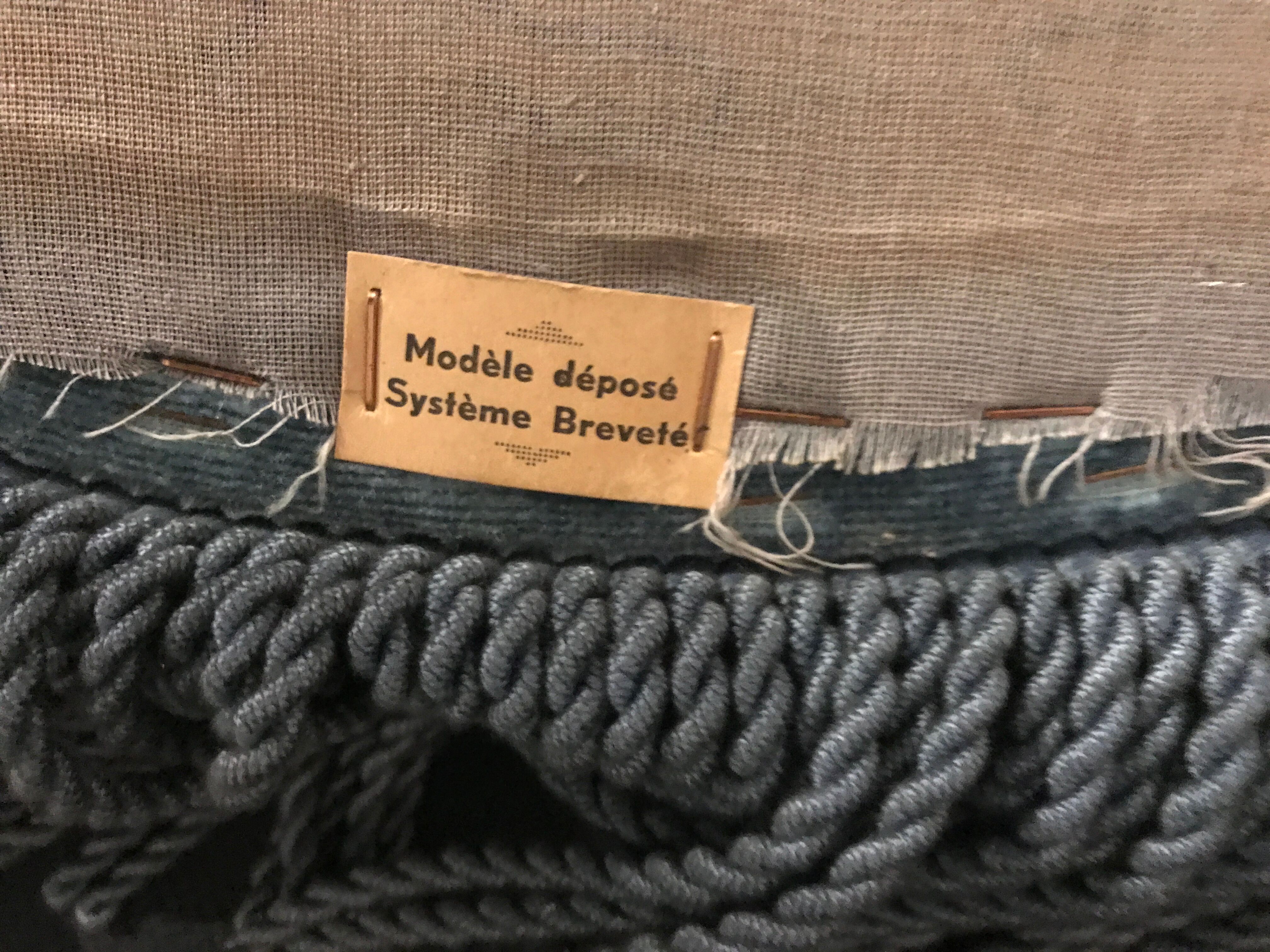 Napoleon blue velvet toad chair