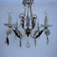 Crystal pendant chandelier wrought iron 1900
