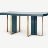 Table 6 personnes made.com bleu canard et laiton