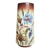 Ancien Vase En Opaline Decor Floral 1900 Art Nouveau