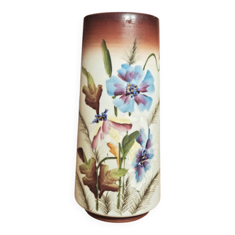 Antique Opaline Vase with Floral Decoration 1900 Art Nouveau