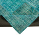 Handmade Turkish Overdyed 172 cm x 238 cm Turquoise Patchwork Carpet