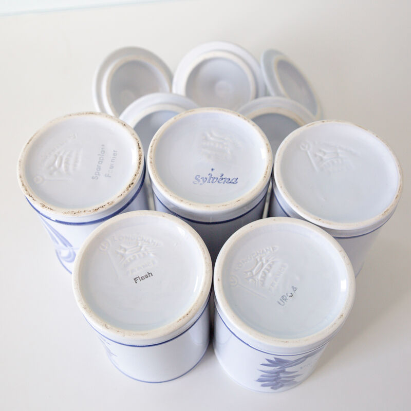 5 pots ceramic pharmacy ceramic earthenware of Longchamp