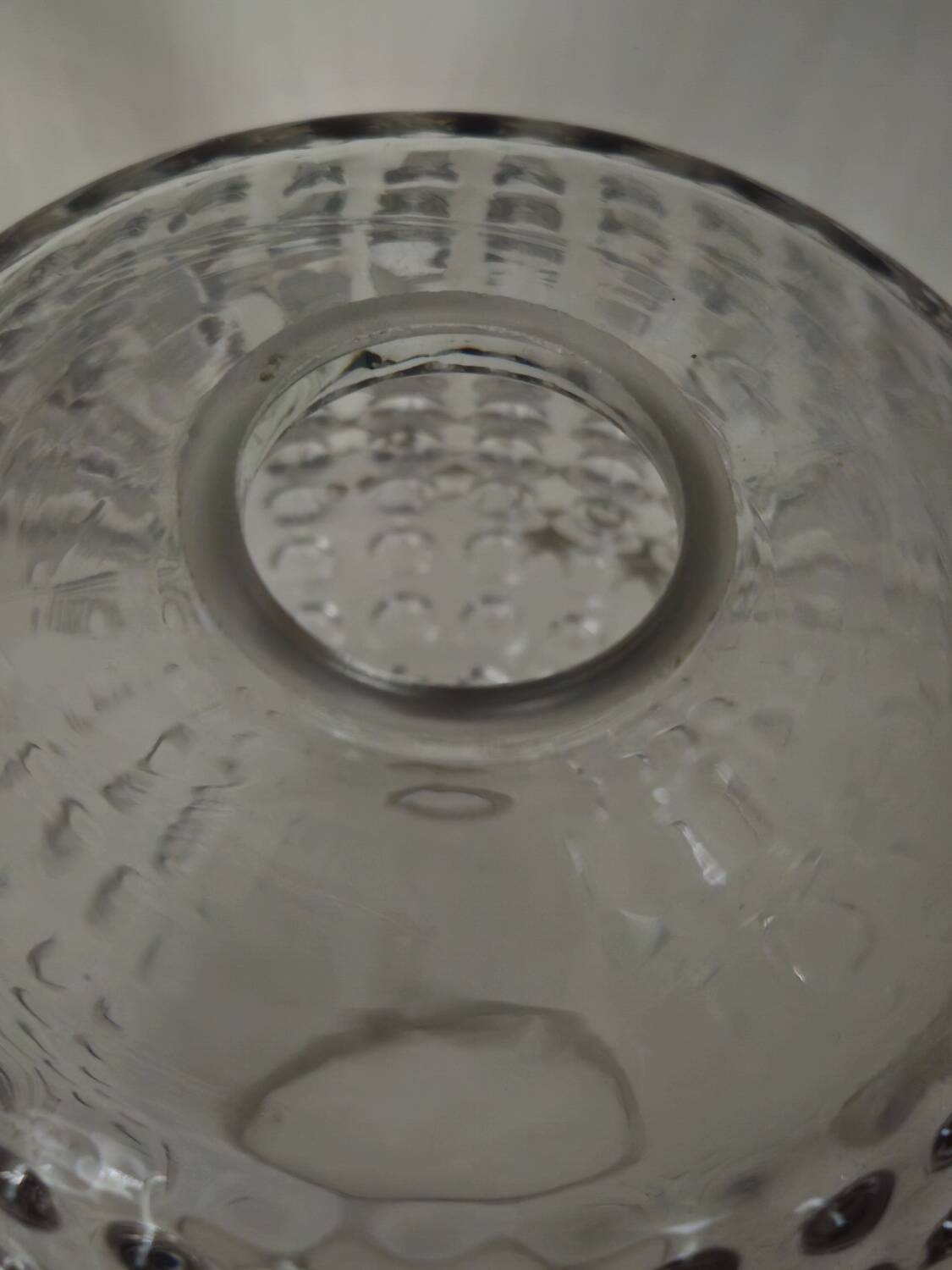 Pair of vintage bubbled glass lampshades