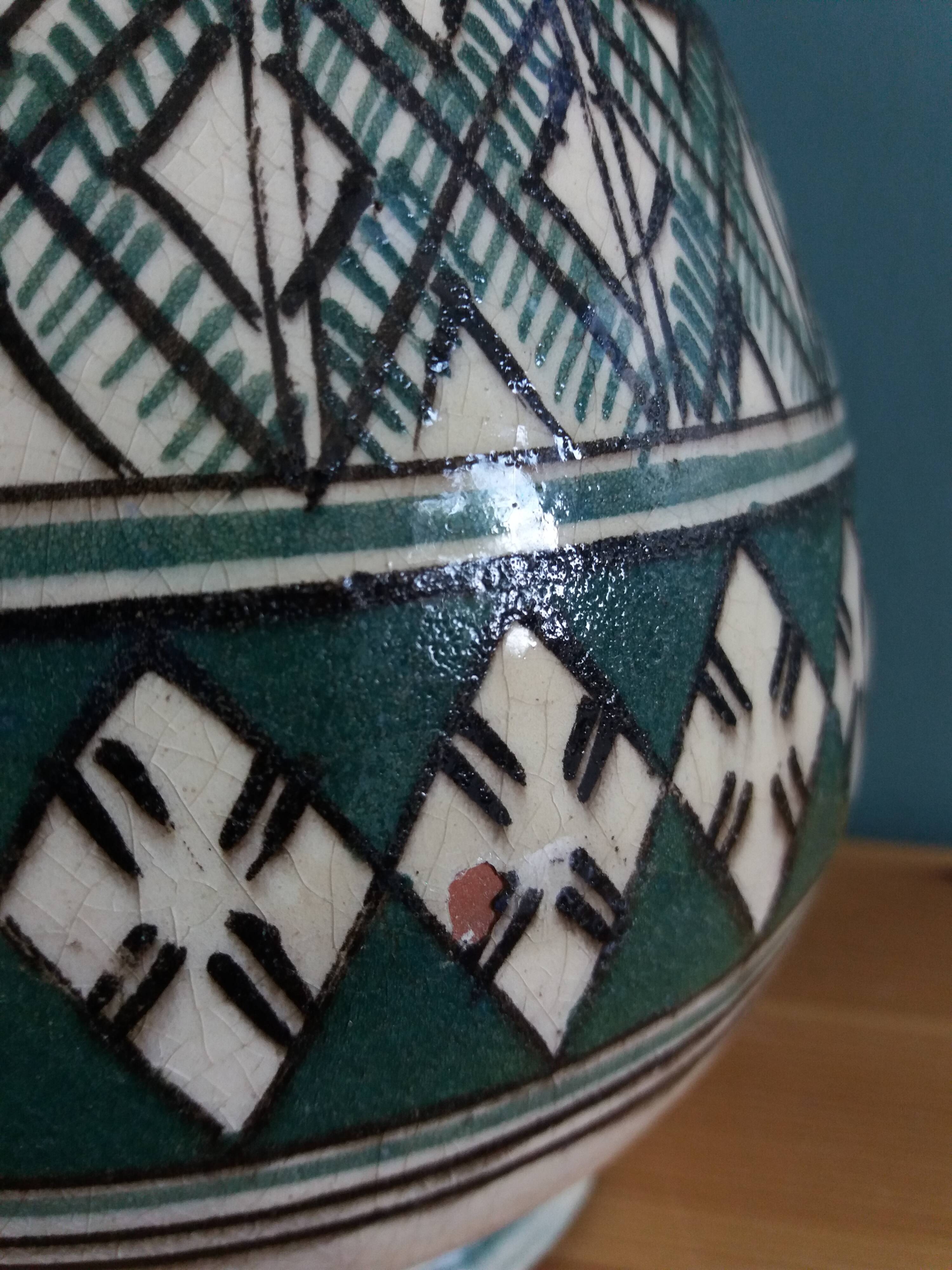 Safi Morocco terracotta vase lamp base