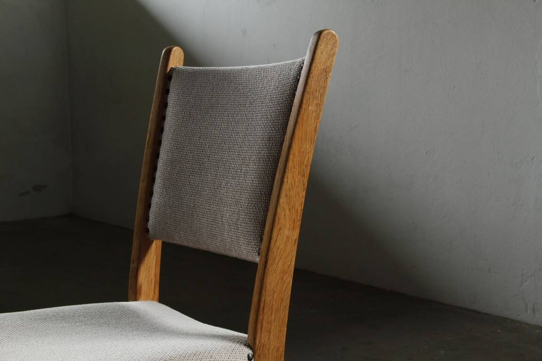 Set of six vintage Danish oak dining chairs, Henning Kjærnulf style, 1960s