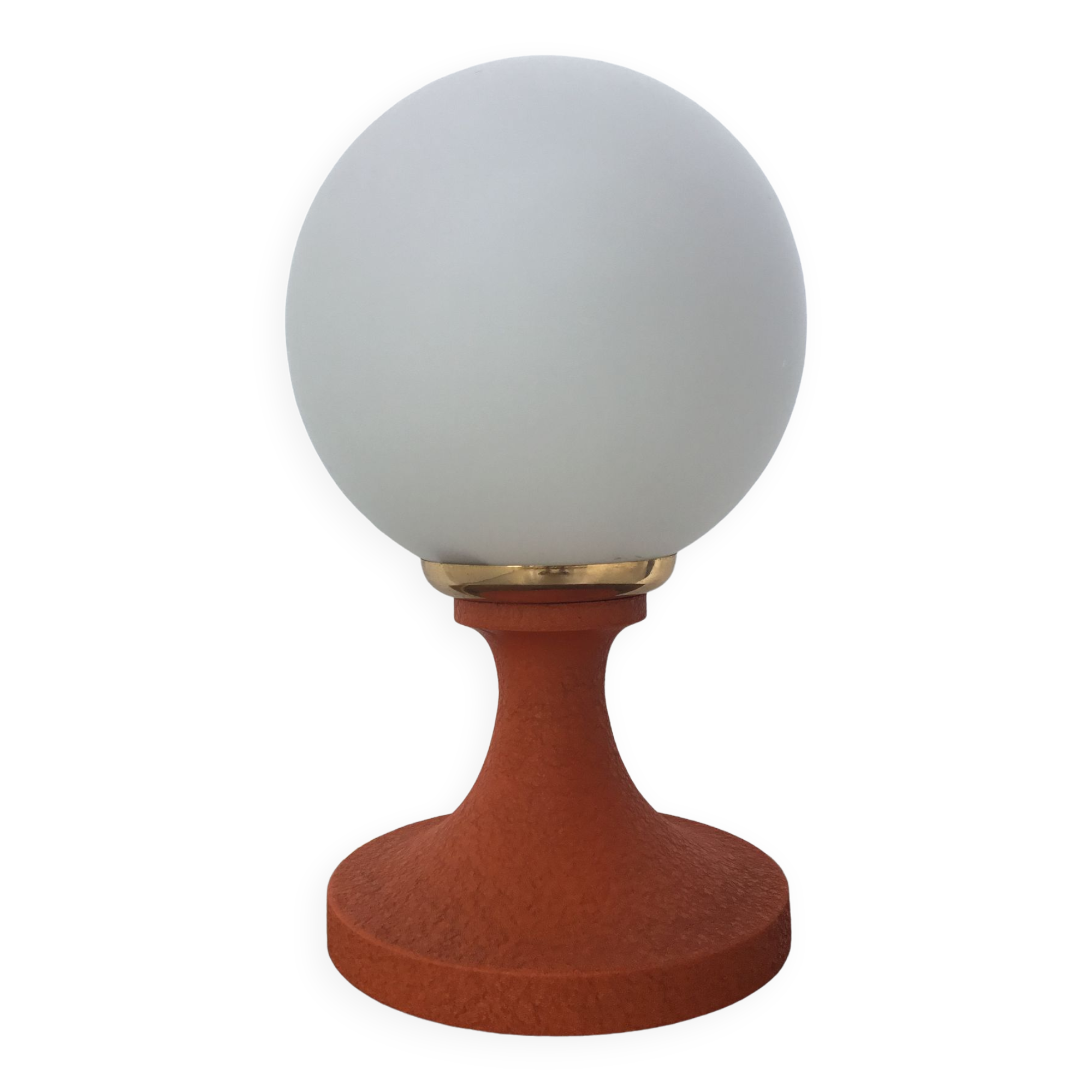 Table lamp foot tulip and opaline vintage 1960 orange